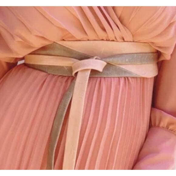 ADA Boho Lagenlook Western Pink Taupe Colorblock Distress Leather Wrap Belt NWT - Picture 2 of 10